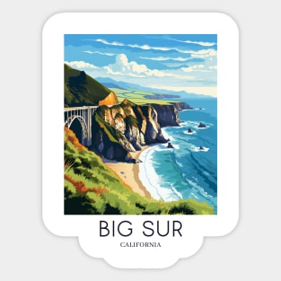 A Pop Art Travel Print of Big Sur - California - US Sticker